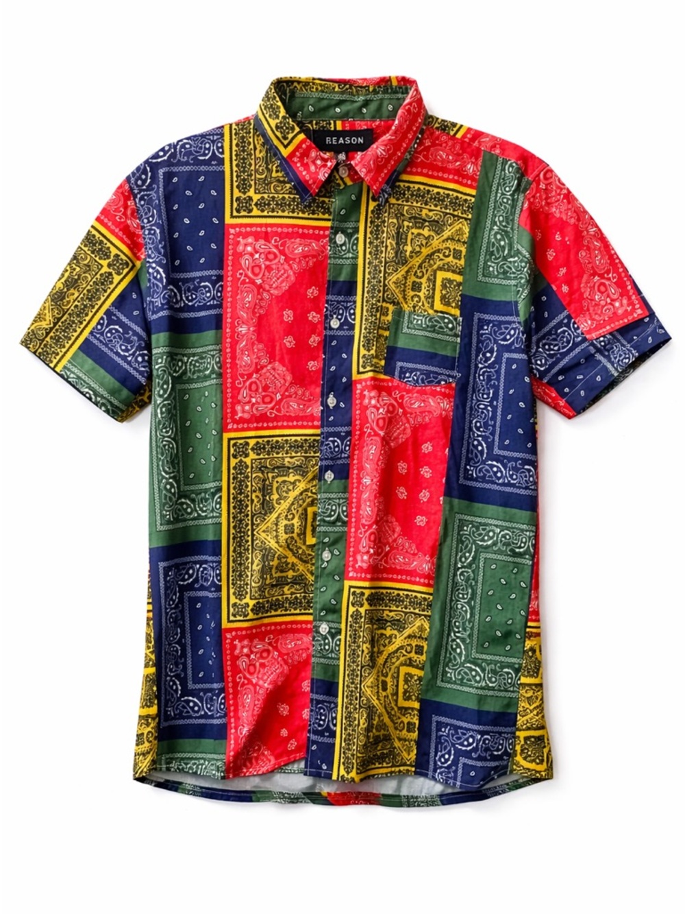 REASON Men’s Bandana Short-Sleeve Shirt XL
